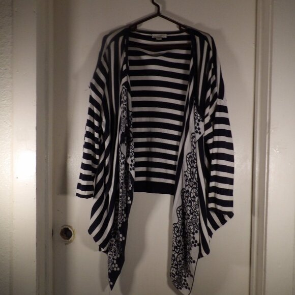 cj Sweaters - CJ Banks Waterfall Cardigan Stripes & Pattern Sz 2X